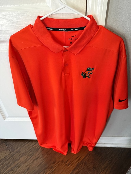 Nike Other - Nike Bright Orange Dri-FIT Polo with Embroidered Florida Gator Mascot